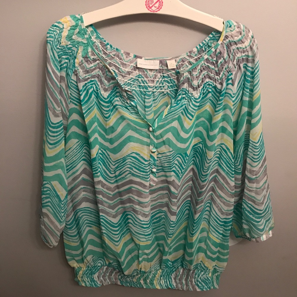 NY & COMPANY blouse MEDIUM 3/4 sleeve