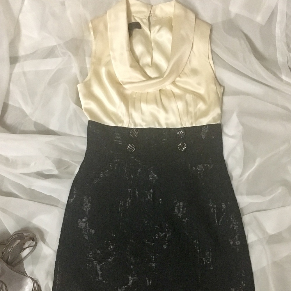 Special Occassion Cocktail Dress Off White & Navy