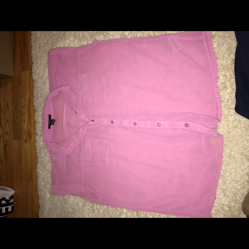 Button up pink blouse