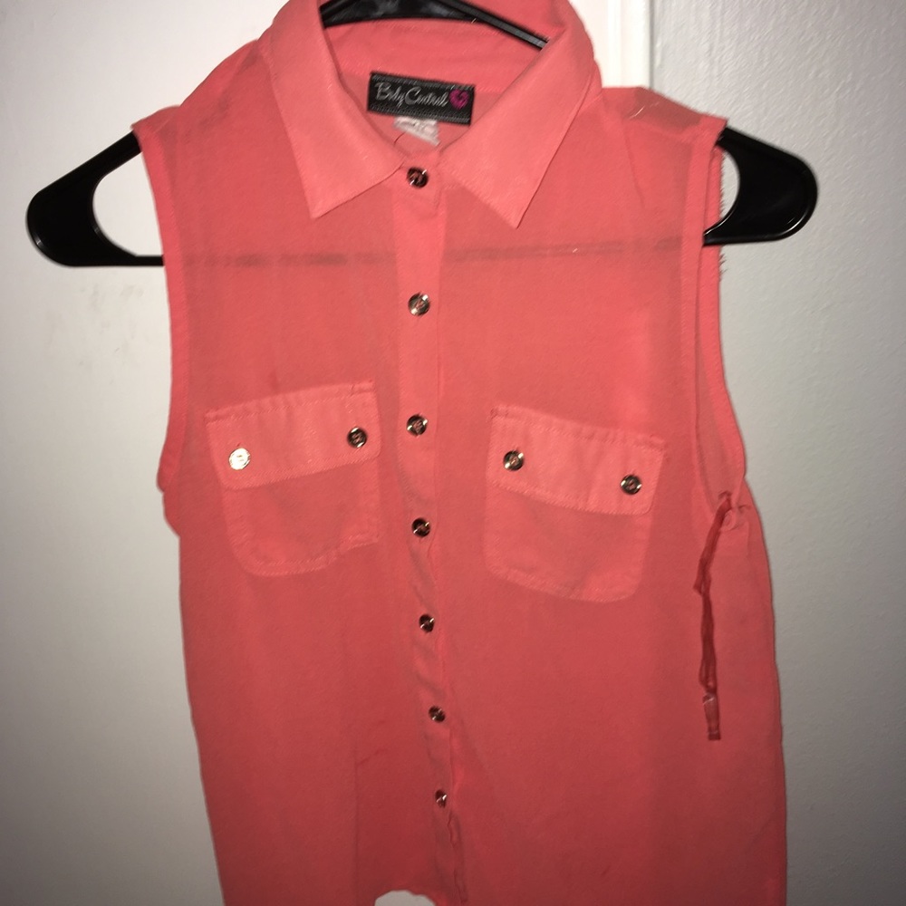 Collared button down top