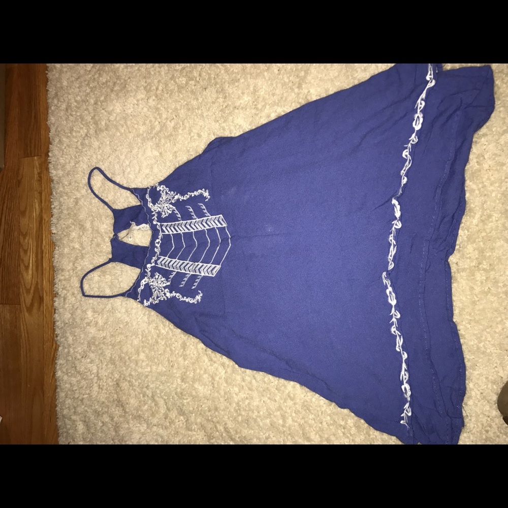 High neck blue blouse