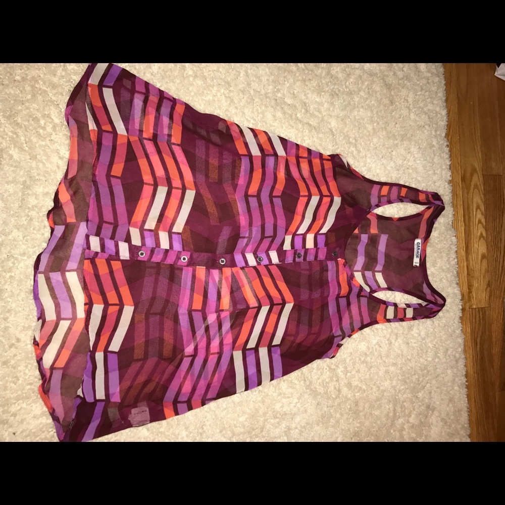 Colorful button up blouse