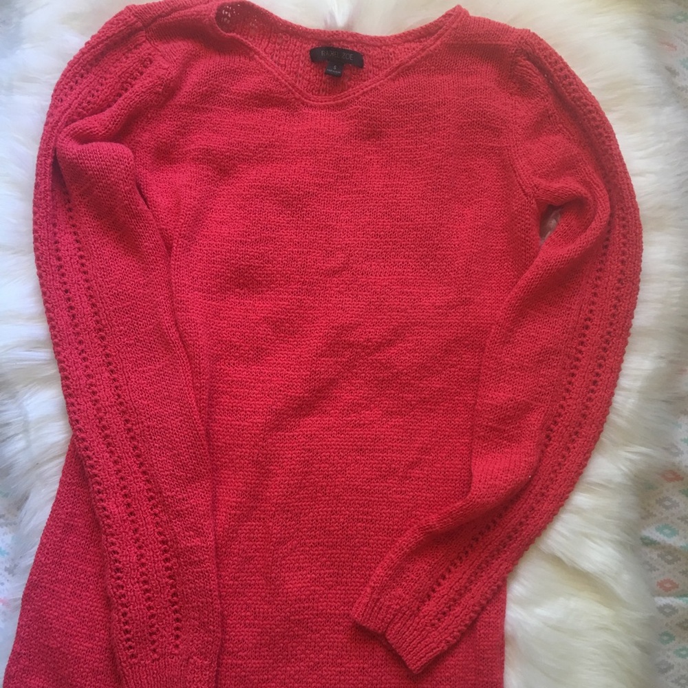 RACHEL ZOE OPEN KNIT LONG SLEEVE SWEATER