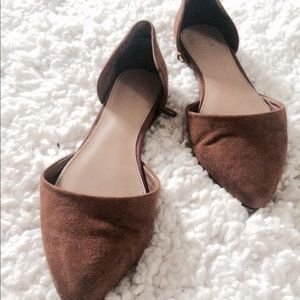 Forever 21 Faux Brown Suede d'orsay flats