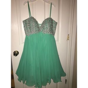 SALE Green/Teal and silver homecoming/prom dress