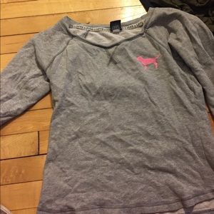 pink grey sweatshirt
