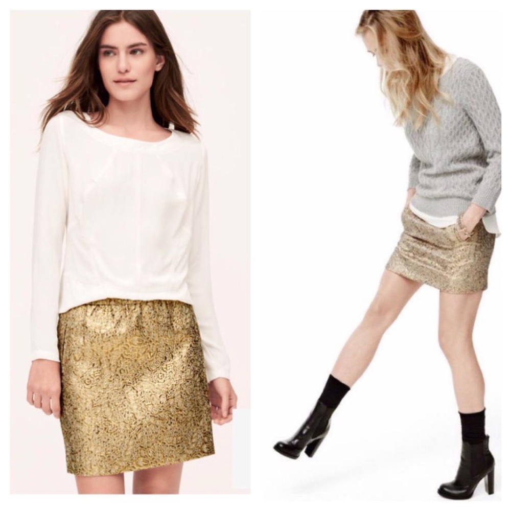 Gold Jacquard Skirt