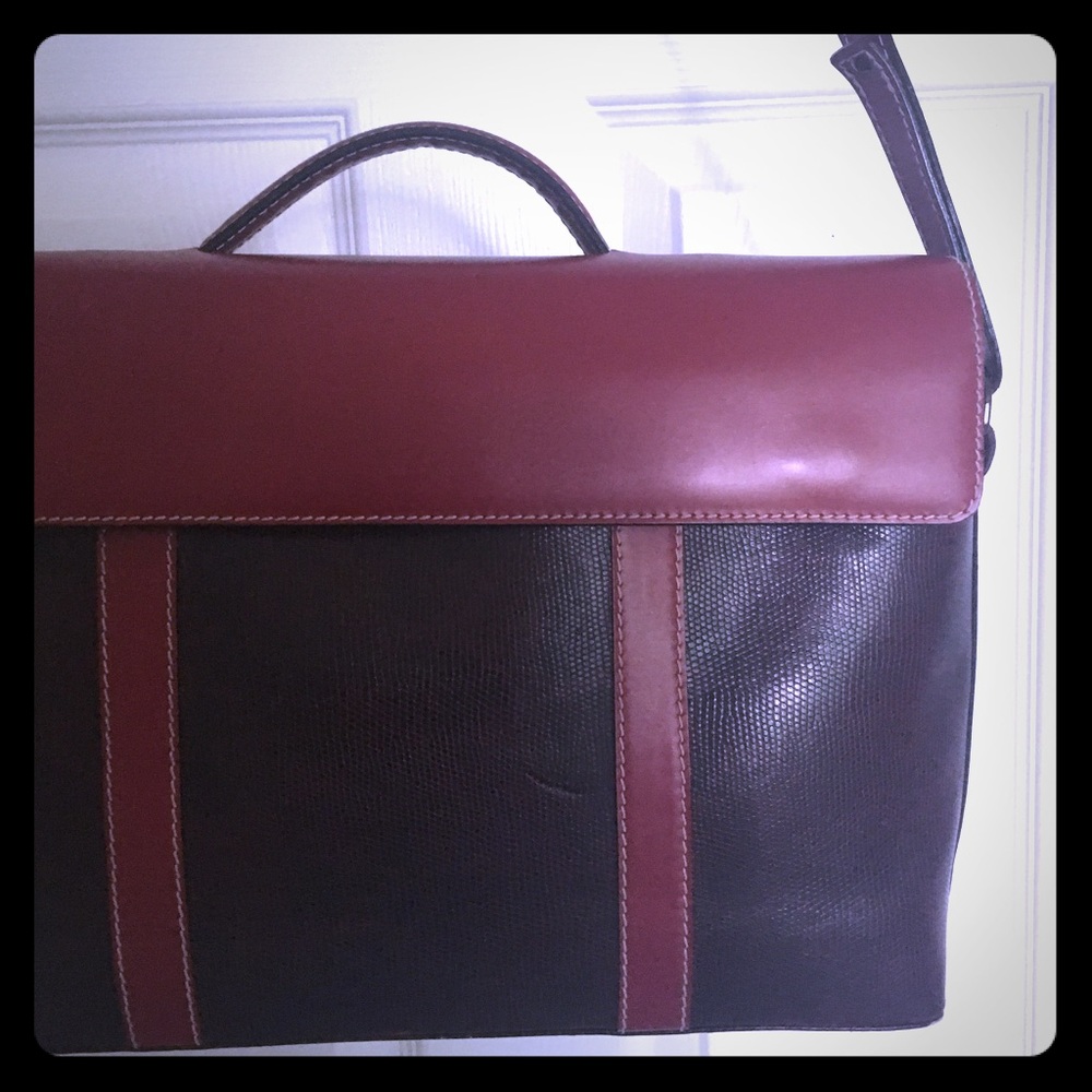 LANCEL Elsa Large Red Leather work/ laptop bag