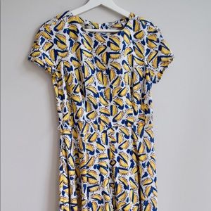 Bright lemon print cotton dress!