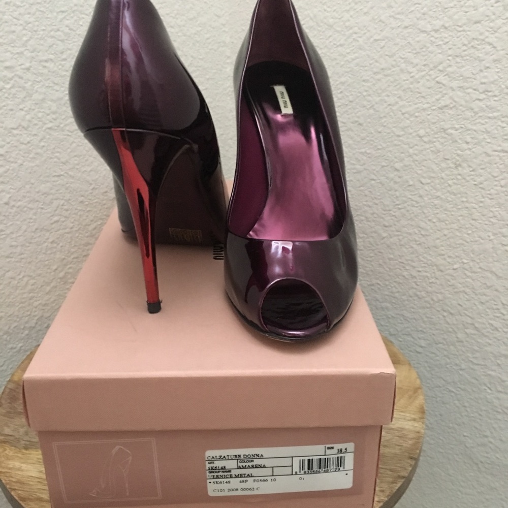 Miu Miu Purple Patent Leather Heels