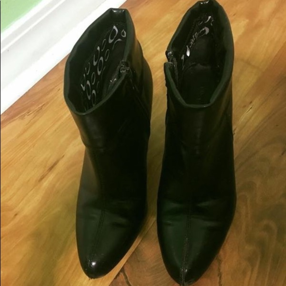 Black Leather Booties