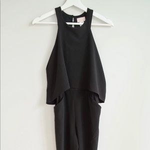 Sexy black halter jumpsuit