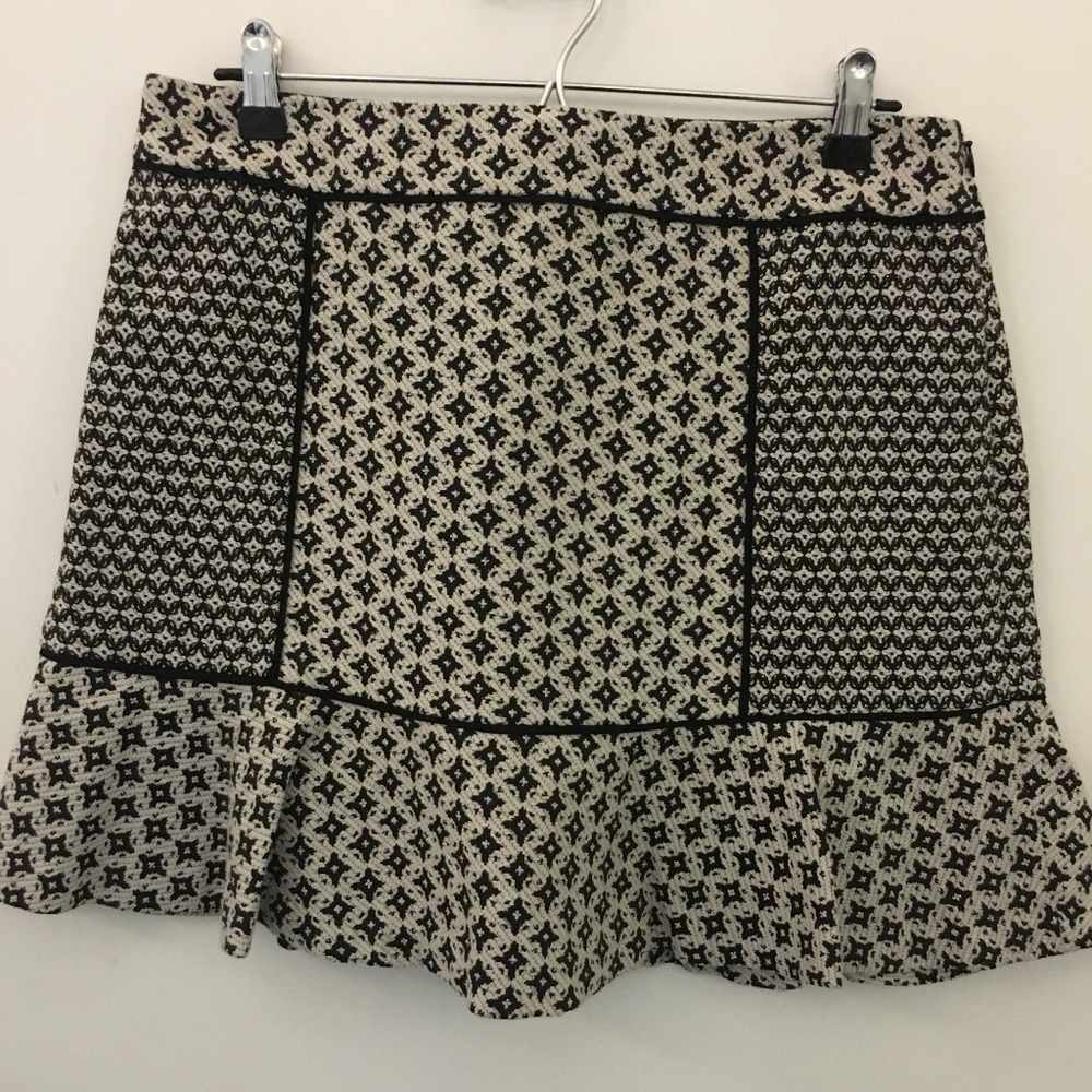 Black and White Knit Loft Skirt