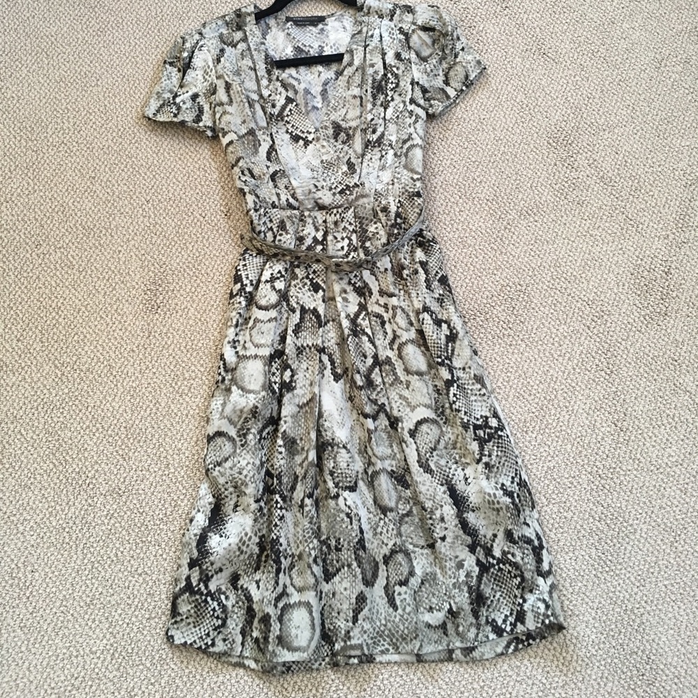 Chic BCBG silk snake print dress
