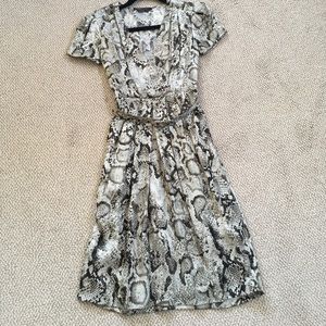 Chic BCBG silk snake print dress