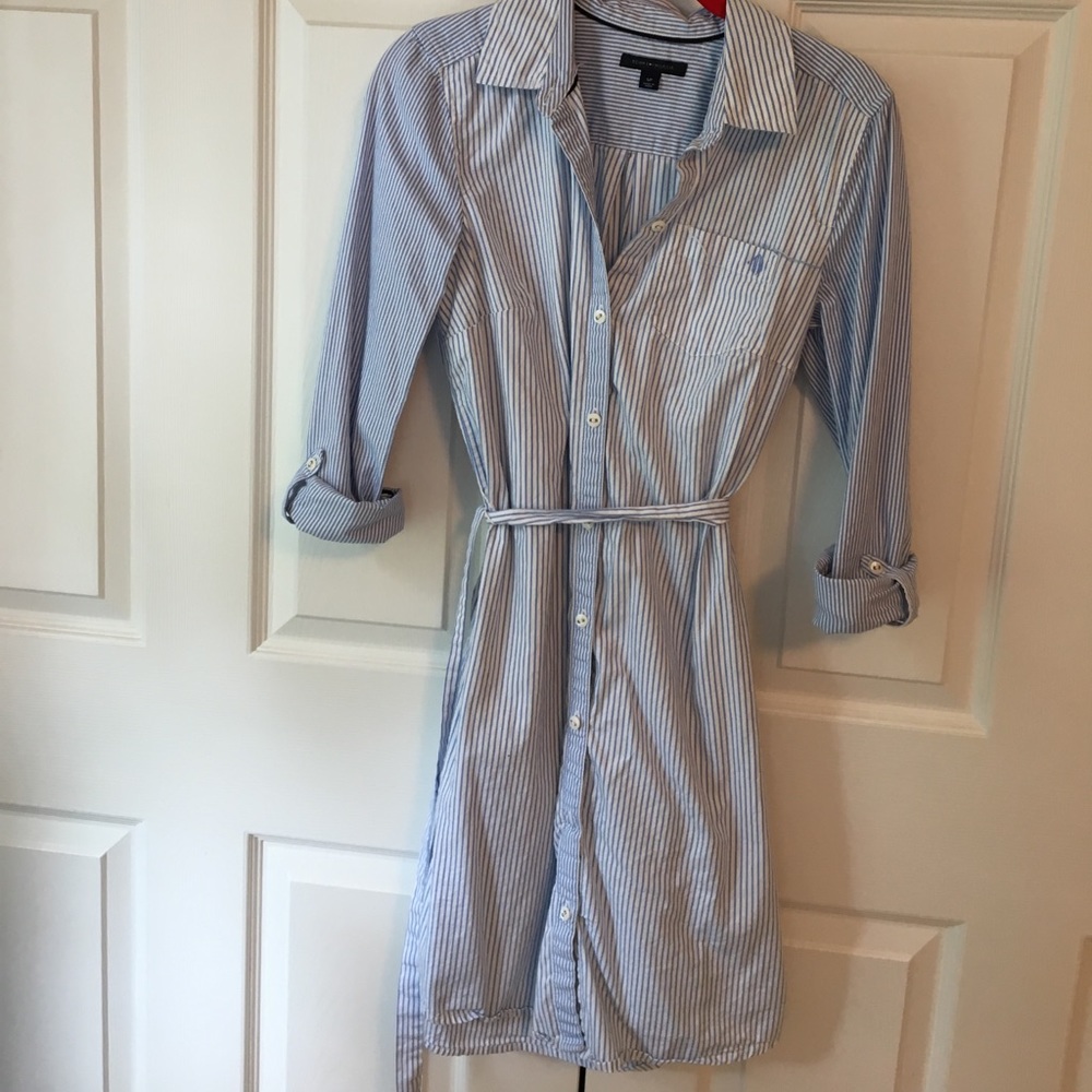 Tommy Hilfiger Button Up Pinstripe Dress
