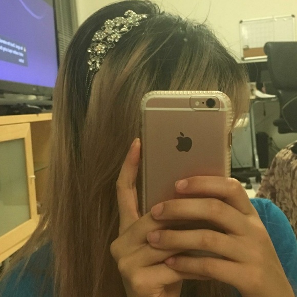 Silver Irredescent Floral Bridal Headband
