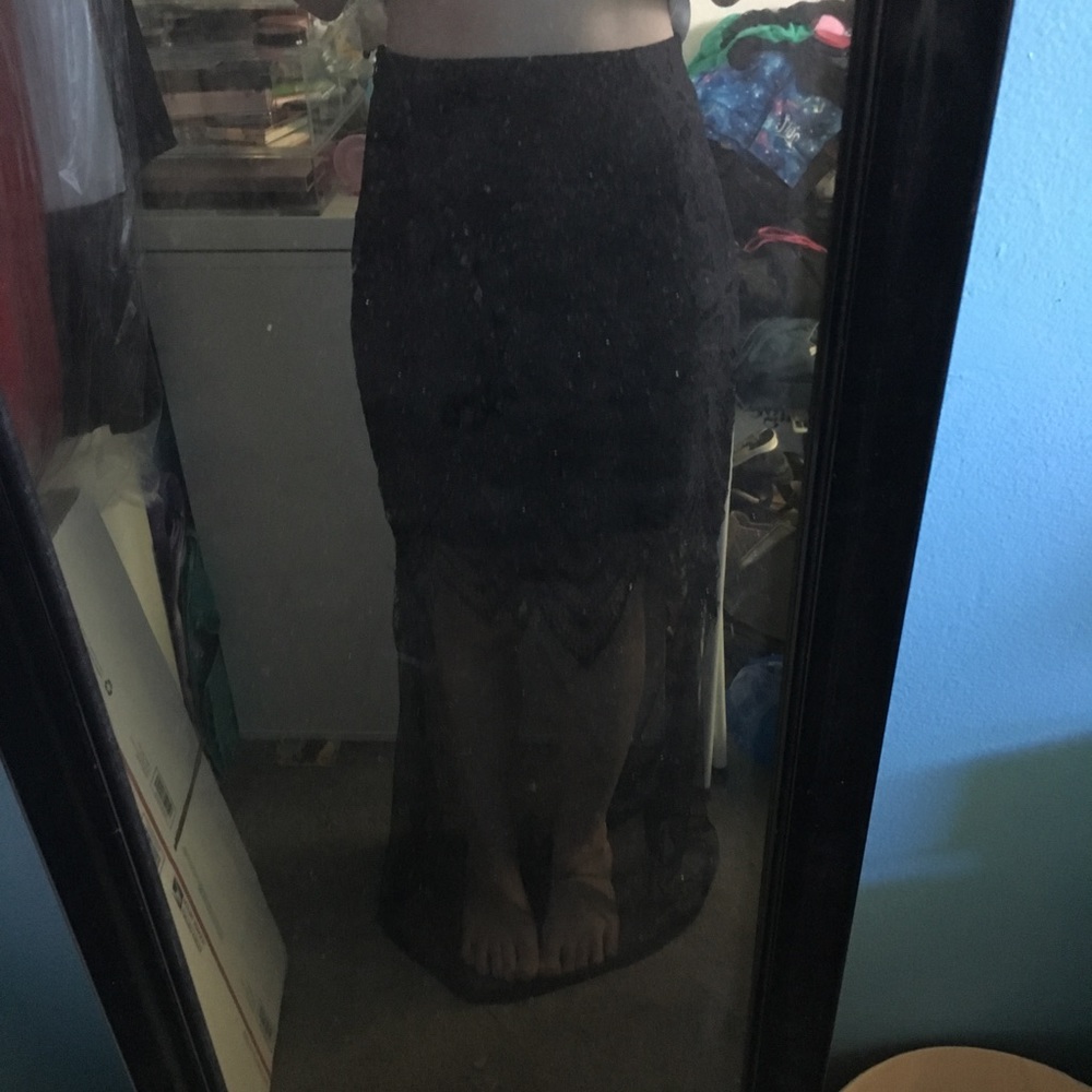 Black maxi skirt