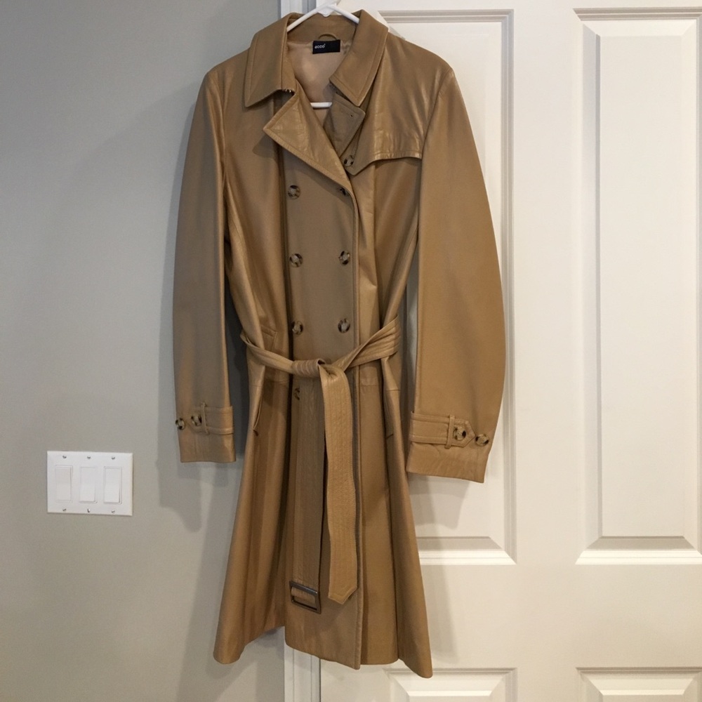Ecco leather trench coat style