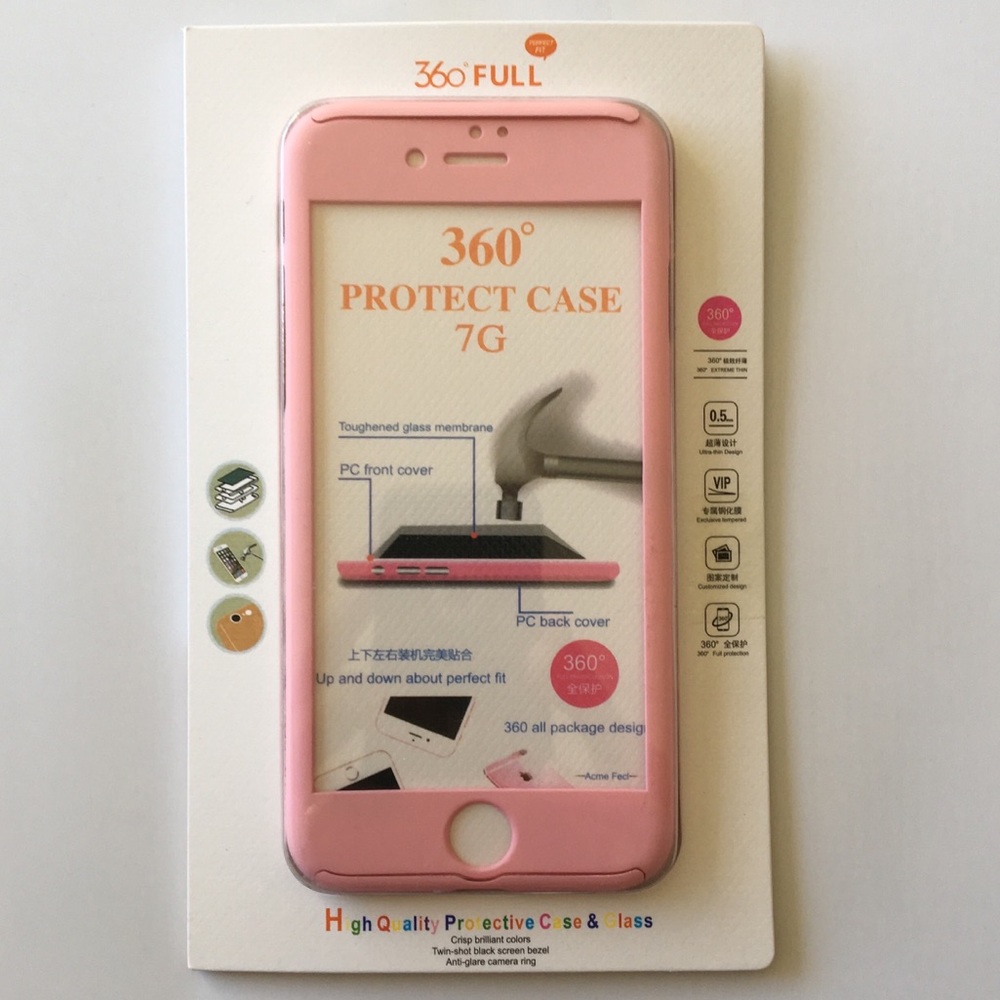 $8❤️New Pink iPhone 7&8- 360° Protection Case