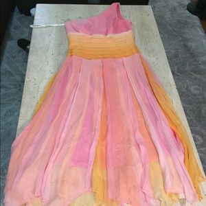 Laundry one shoulder chiffon cocktail dress