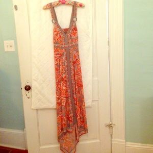INC paisley hi lo maxi dress