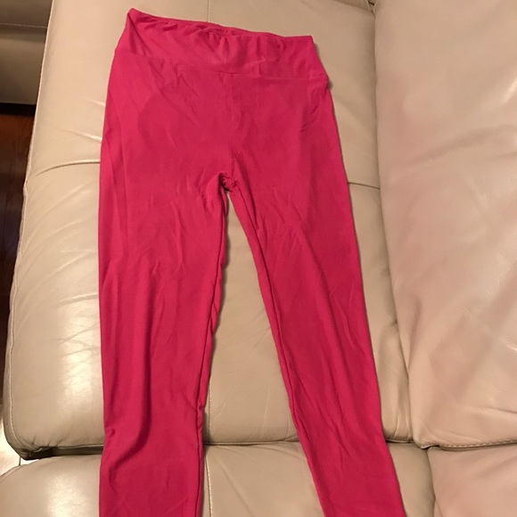 Lularoe pink leggings, OS one size, pink, like new - Picture 2 of 3