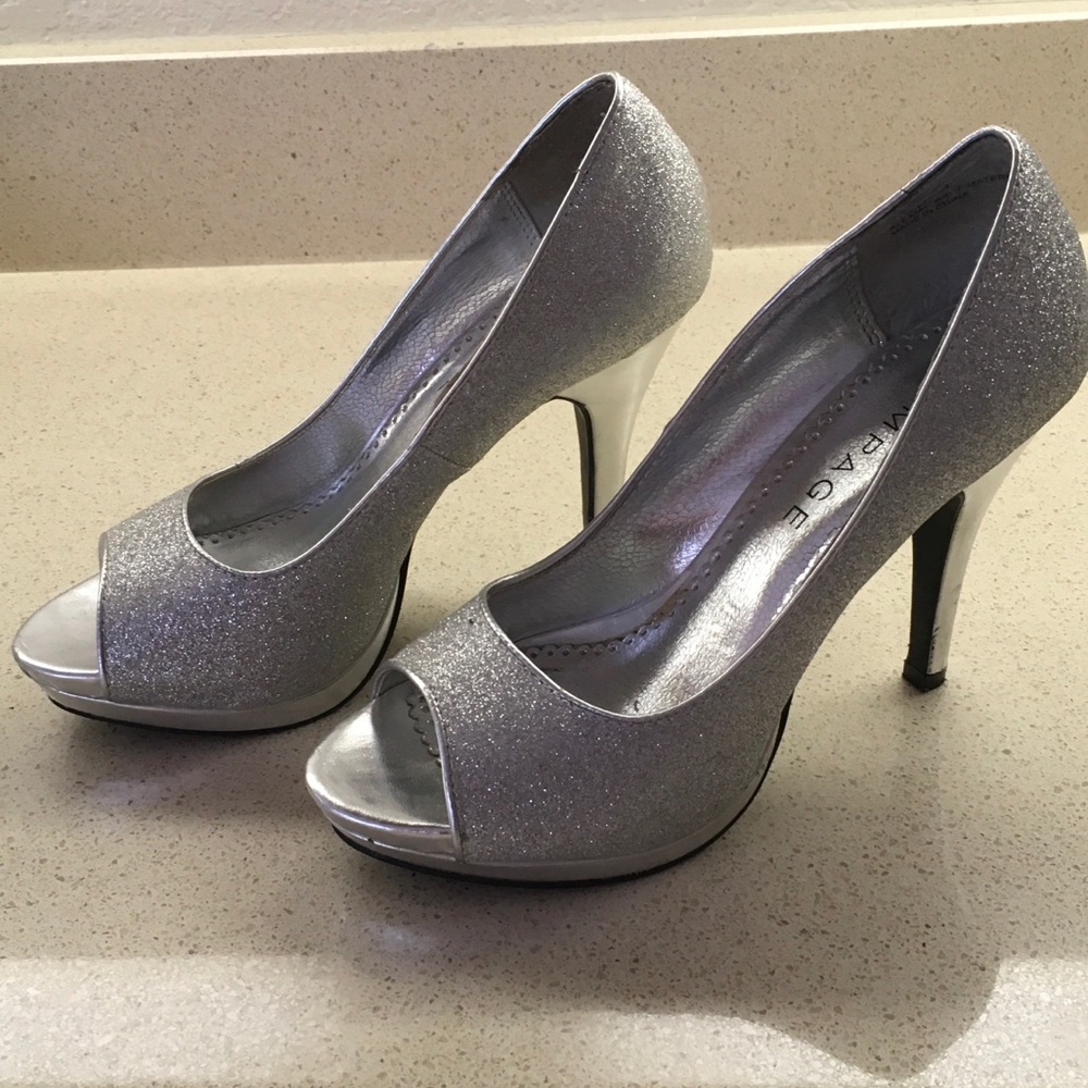 Silver high heels