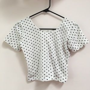 American Apparel | Polka Dotted + Fitted Crop Top