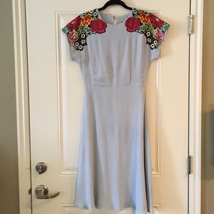 ASOS Light Blue Dress w/ Floral Embroidery