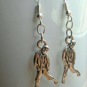 ๏ต Zombie Silver Tone Charm Earrings