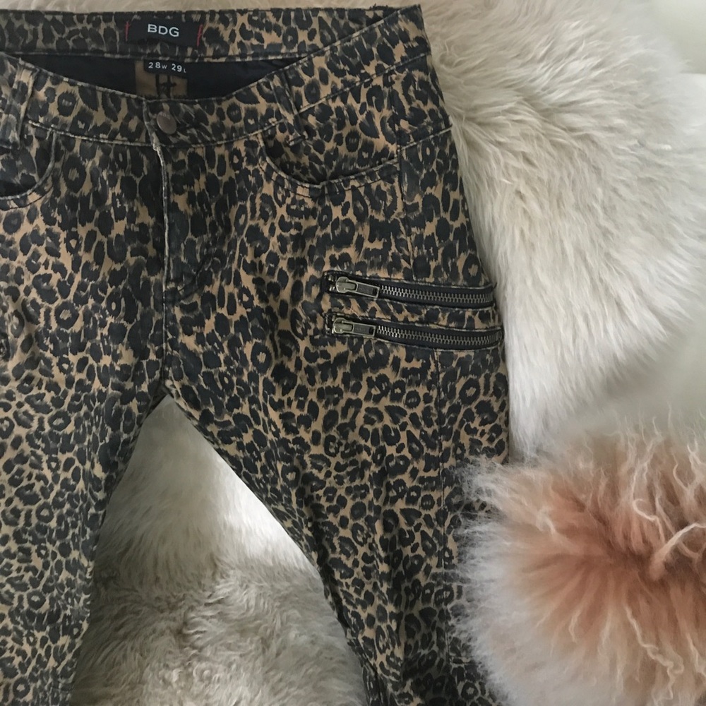 BDG cheetah print moto pant