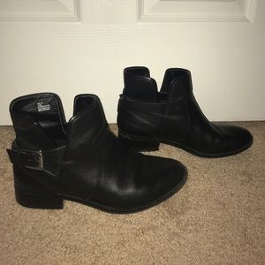 Black Flat Ankle Booties