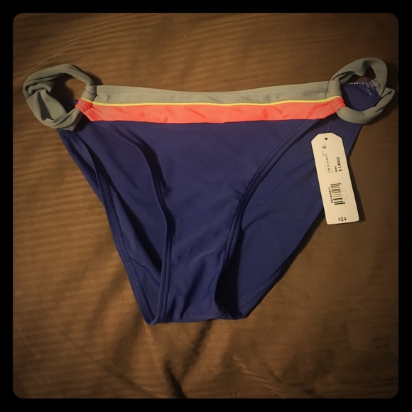 NWT NAVY BLUE, gray, orange bikini bottom - Picture 1 of 2
