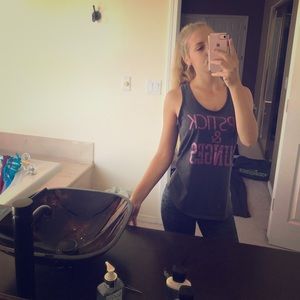 Work out shirt "lipstick and lunges"