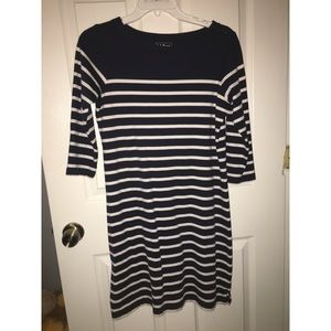 Small L. L. Bean navy and white striped dress