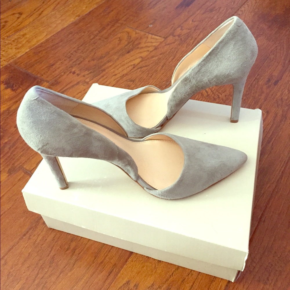 Banana Republic gray suede Adelia d'orsay heel