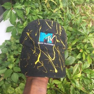 MTV Yellow Paint Splatter Strapback