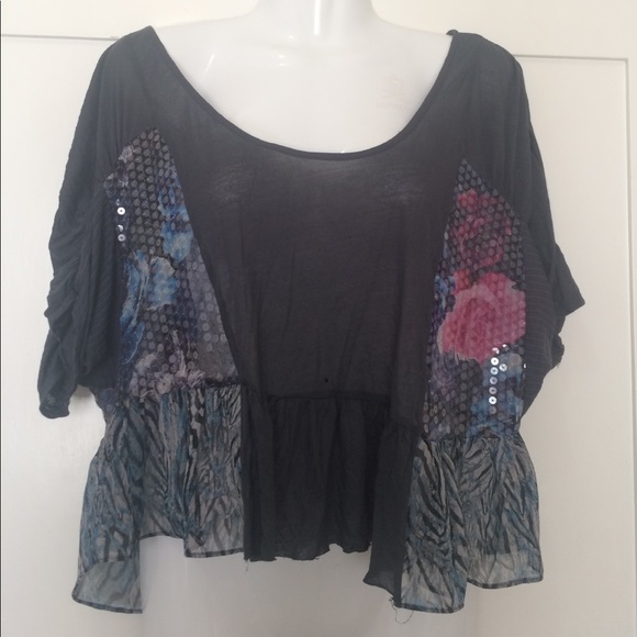 FREE PEOPLE Sequined Knit Top - Picture 1 of 6