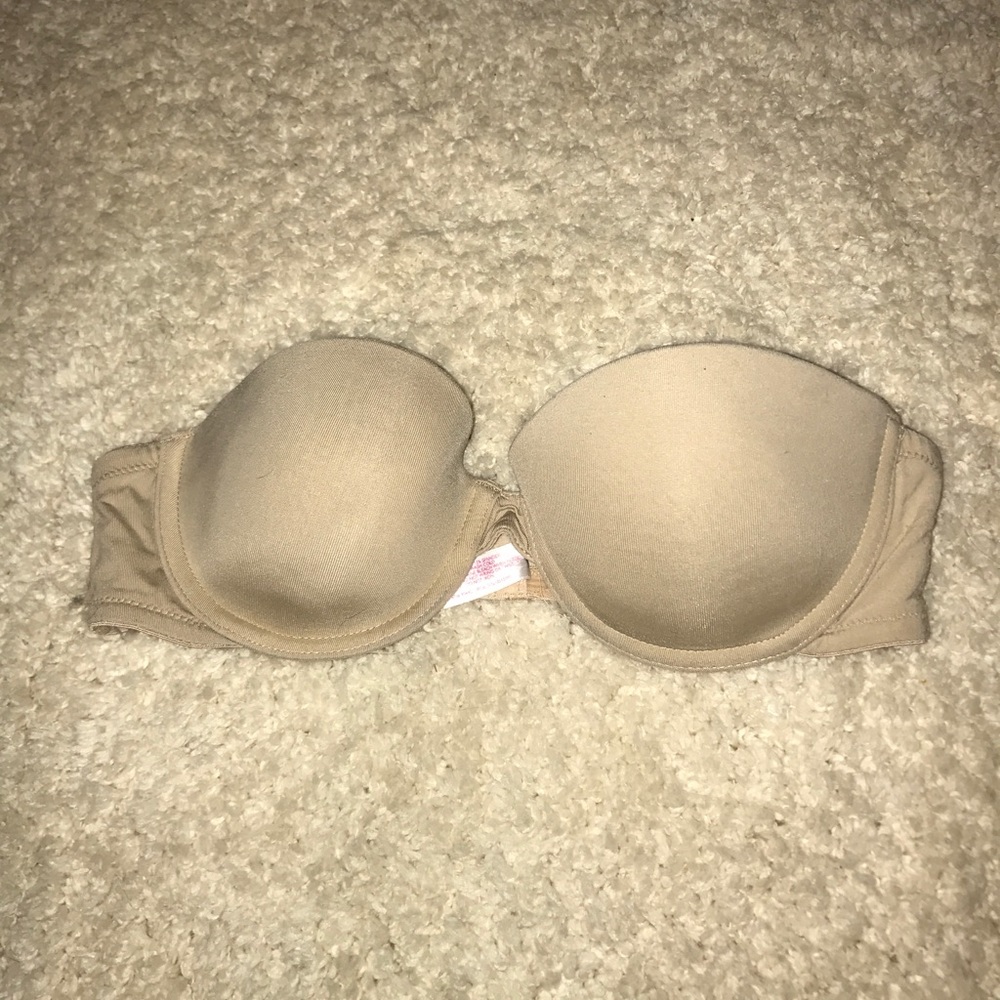 Tan strapless bra