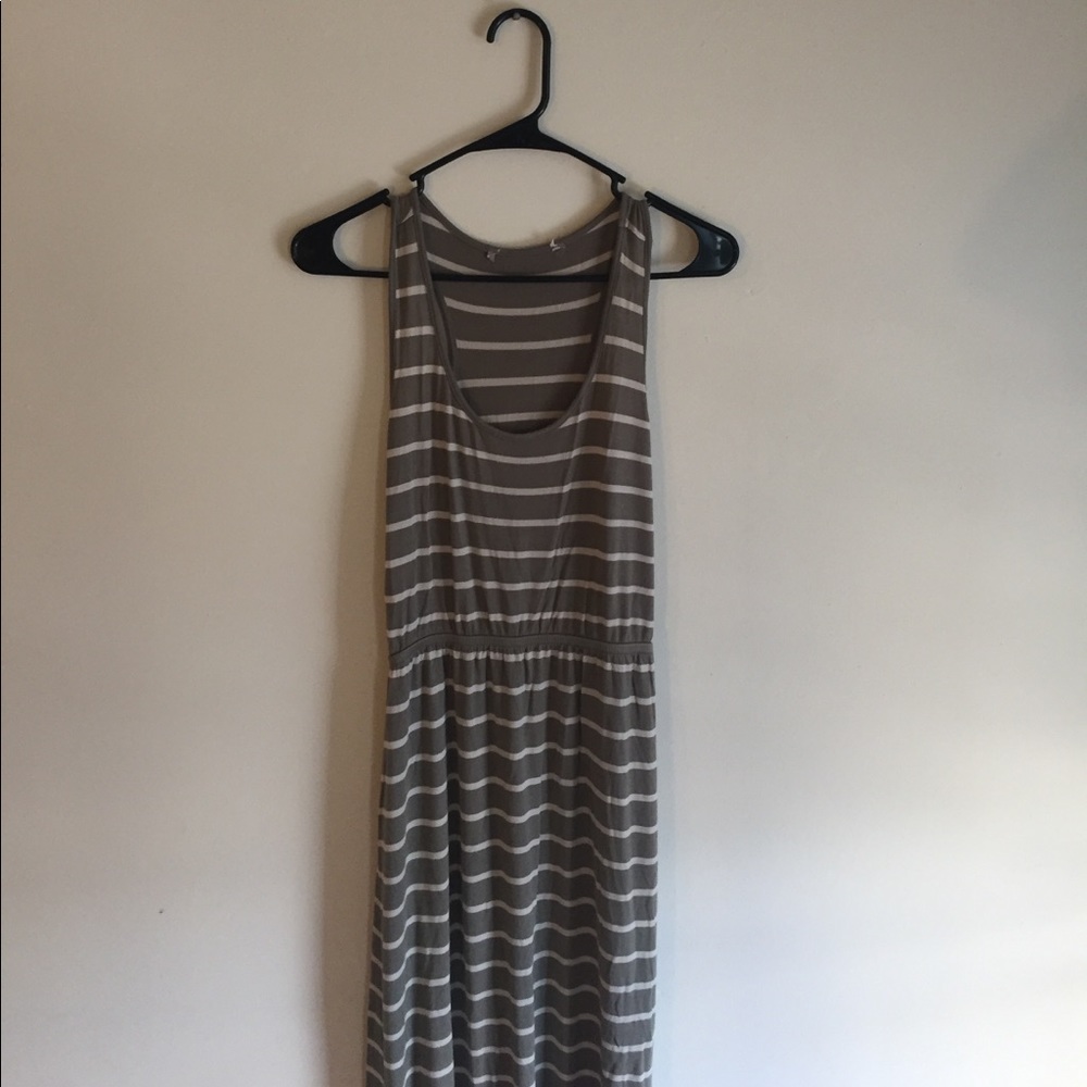 Olive and cream maxi skirt