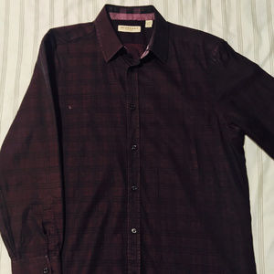 Burberry Black + Purple Dress Shirt