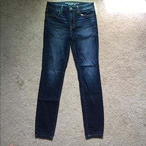 American Eagle high rise dark wash jeans