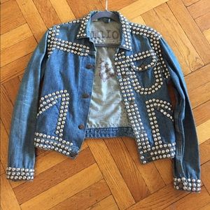 Vintage wrangler studded jean jacket