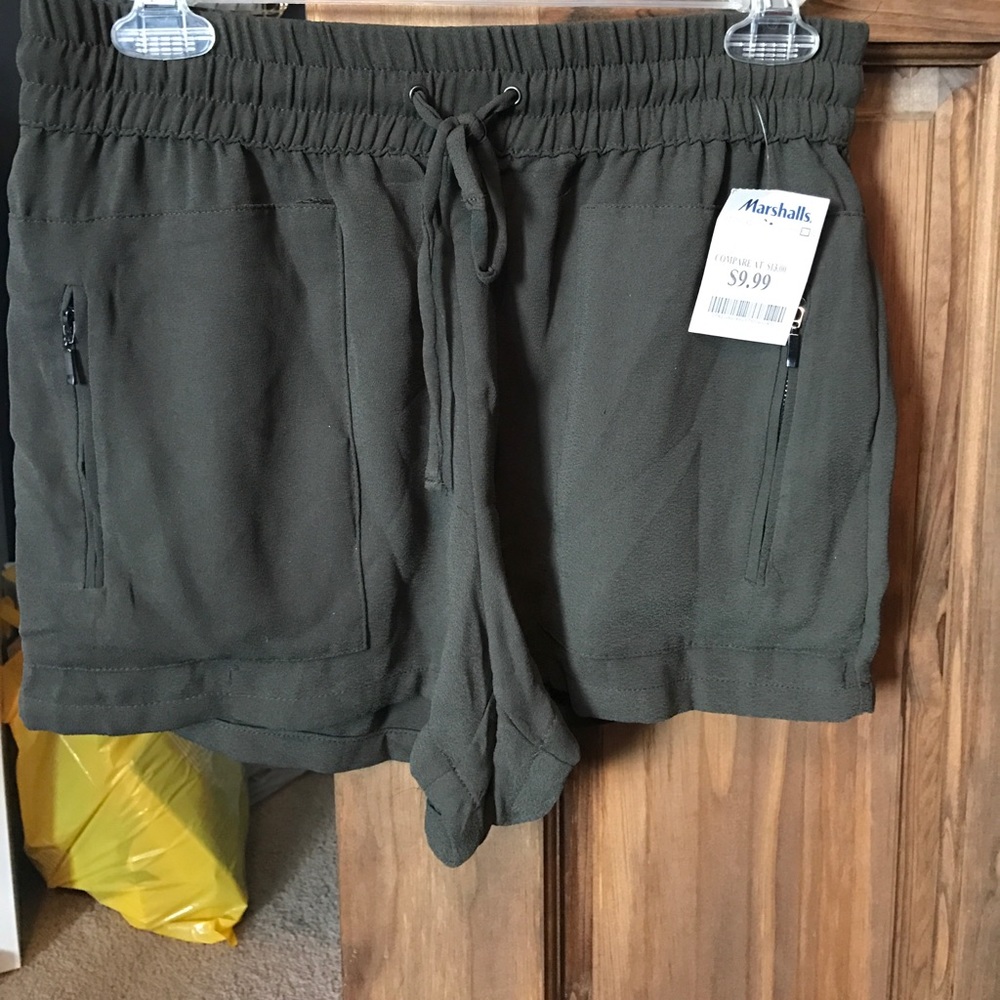 Army green shorts