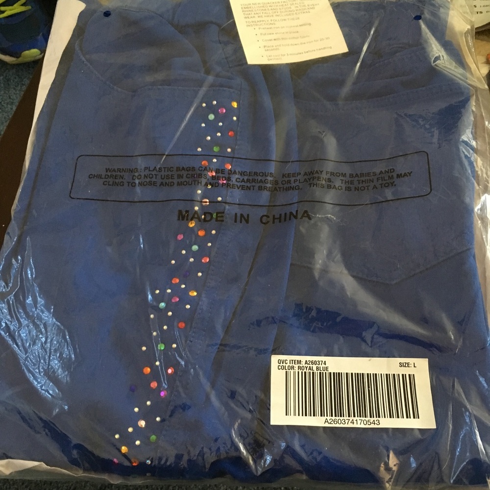 DreamJeannes Sparkle Spray Pants Royal Blue Large