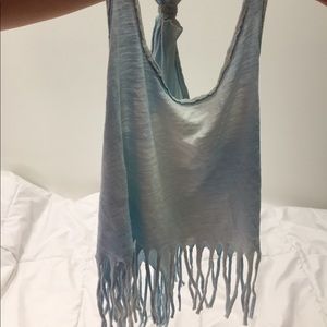 blue swim coverup