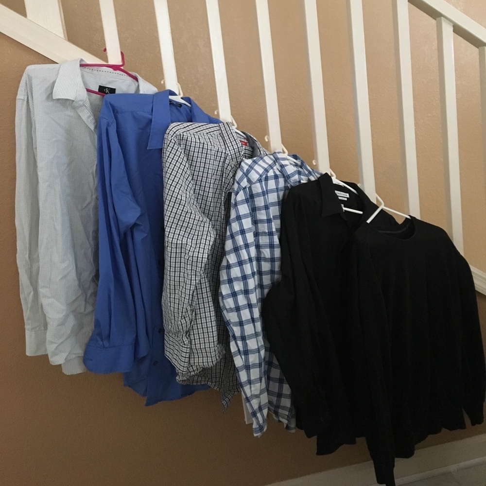 Mens XXL bundle - 5 button downs & 1 sweater