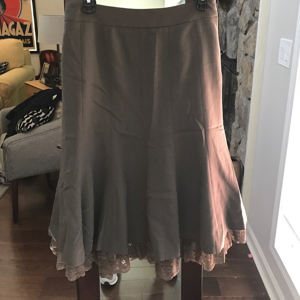 LOFT Lined Full Skirt with Lace Detail