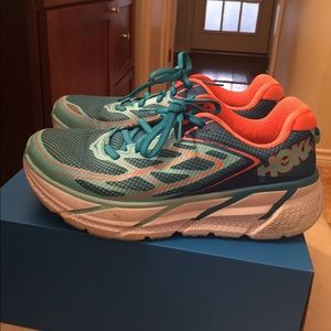 Hoka One Women's Clifton 3 Blue Jewel/Neon Coral